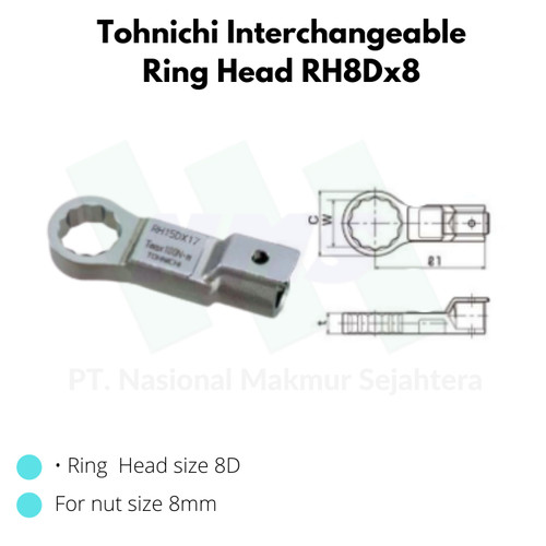 Tohnichi Interchangeable Ring Head RH8Dx8