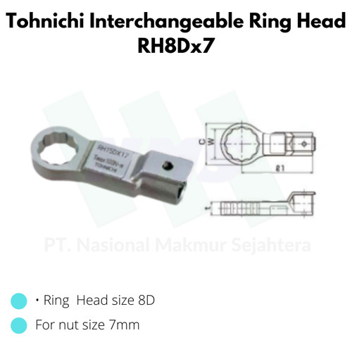 Tohnichi Interchangeable Ring Head RH8Dx7