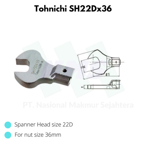 Kepala Kunci Pas Tohnichi SH22Dx36 Interchangeable Head for 22D 36mm