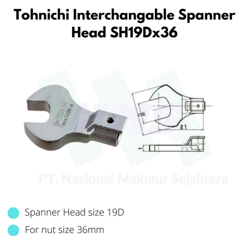 Tohnichi Interchangable Spanner Head SH19Dx36