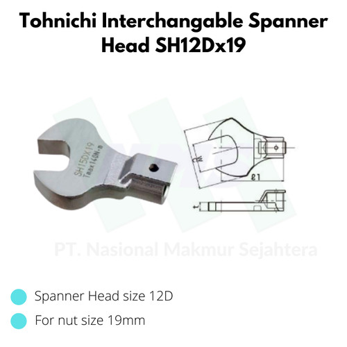 Tohnichi Interchangable Spanner Head SH12Dx19