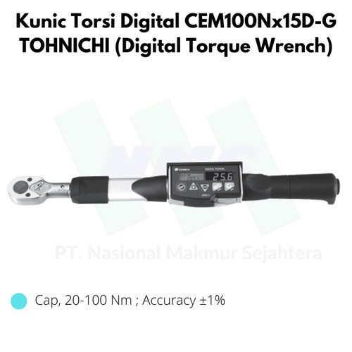 Kunic Torsi Digital CEM100Nx15D-G TOHNICHI (Digital Torque Wrench)