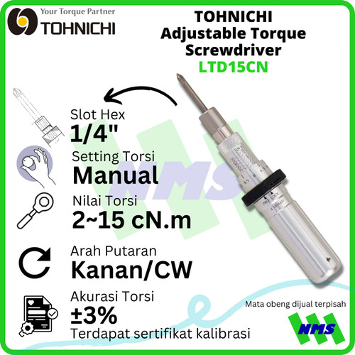 Obeng Torsi LTD15CN (2-15 cNm) TOHNICHI Torque Screwdriver