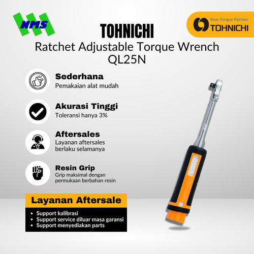 Kunci Torsi QL25N 3/8" 5 - 25 Nm TOHNICHI Torque Wrench