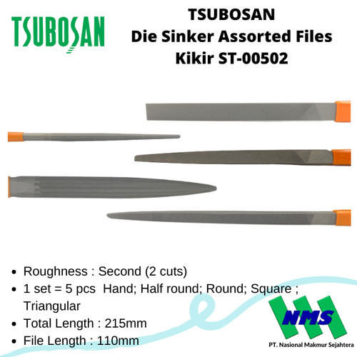 Tsubosan ST-00502 Kikir Set Tekstur Sedang 5 Pcs