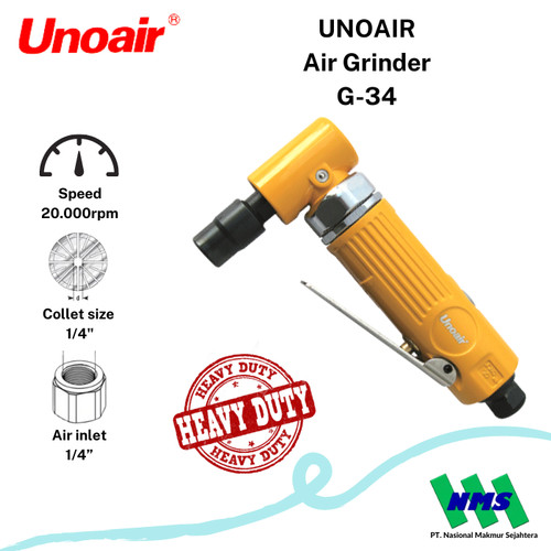 Gerinda Tangan Angin Air Angle Die Grinder UNOAIR G-34M