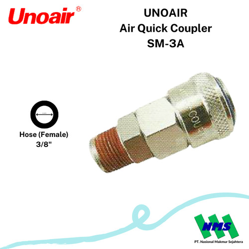 Air Quick Coupler Sambungan Selang Kompresor UNOAIR SM-3A