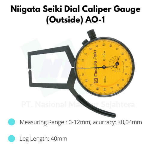 Niigata Seiki Dial Caliper Gauge (Outside) AO-1