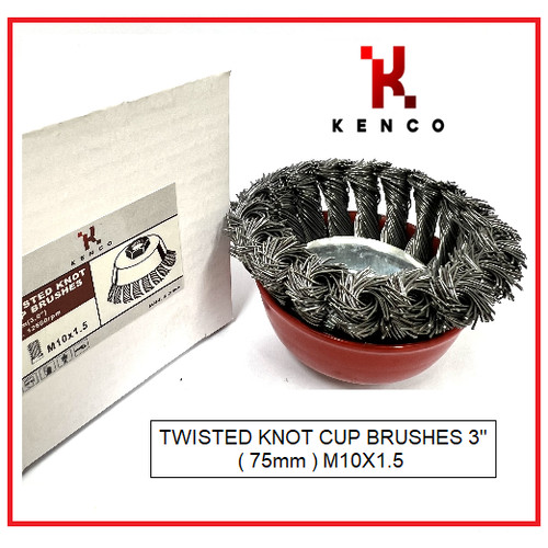 TWISTED KNOT CUP BRUSHES 3"(75mm) M10X1.5 - KENCO KCCB3