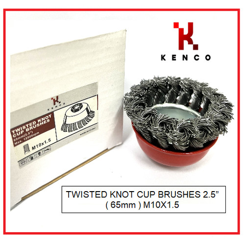 TWISTED KNOT CUP BRUSHES 2.5”(65mm)M10X1.5 - KENCO KCCB2.5