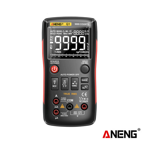 Aneng Q1 Digital Multimeter True RMS 9999 Counts Transistor Capacitor NCV Testers Original