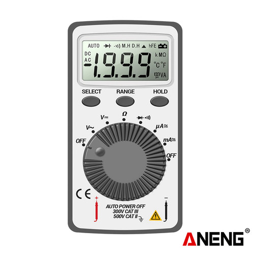 Aneng AN101 Multimeter Digital Saku LCD AC/DC Portabel Original