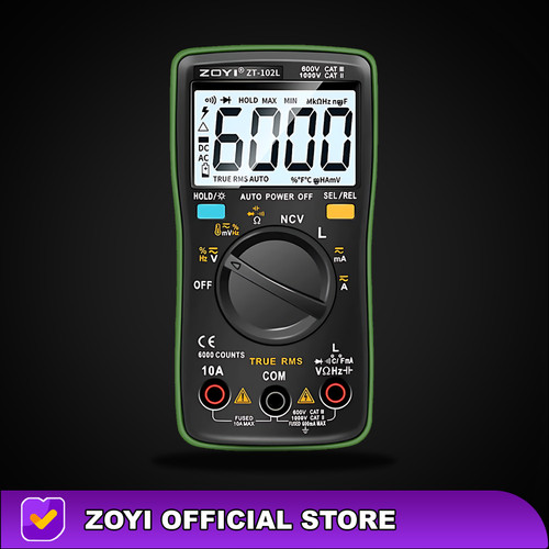 ZOYI ZT102L Digital Multitester Multimeter Industors Lengkap Kapasitor