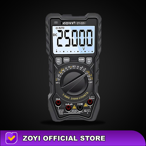 ZOYI ZT-225 Digital Multimeter T-RMS 25000 Counts Continuity Diode