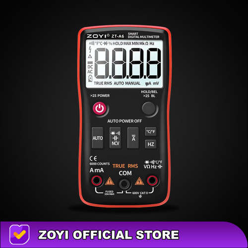 ZOYI ZT-A6 Pengukur Arus Listrik Digital Multitester AC DC 1mF NCV