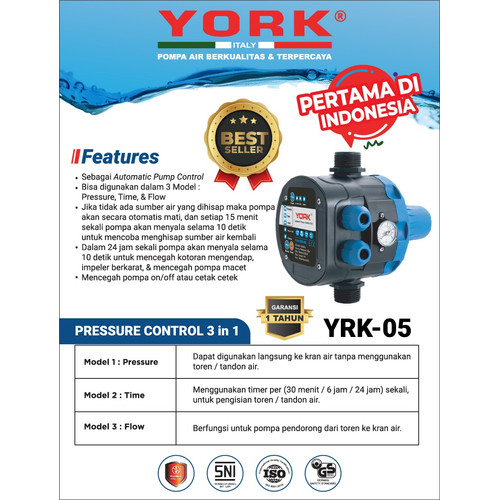 Otomatis Pompa Air Automatic Pressure Control York YRK - 05