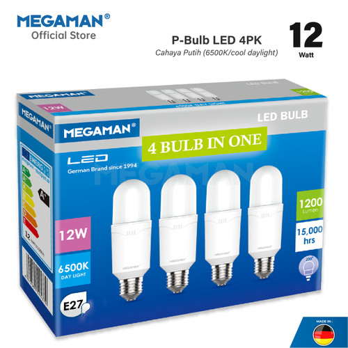 4 In 1 Lampu LED Bulb 12 Watt Megaman YTP52Z1 4PK