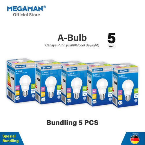 Lampu LED 5 Watt Megaman yta55z4 5 Pcs Cahaya Putih 6500k