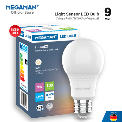 Lampu LED Sensor Cahaya 9&11 Watt Megaman yta60z2 Putih Terang 6500k