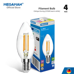 Lampu Bohlam LED Cafe Megaman Filament Estetik YTFC35 CL 4Watt 2700K 170-240V