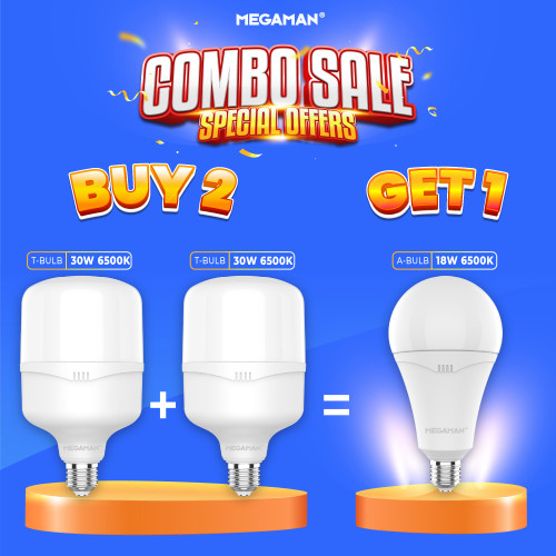 Bundle Lampu LED Megaman YTT100Z1 30W 6500K (Cahaya Putih) Buy 2 Get 1