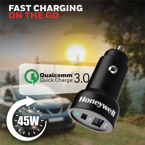 Honeywell Charger Mobil Micro CLA 45W Smart Car Charger with USB Port