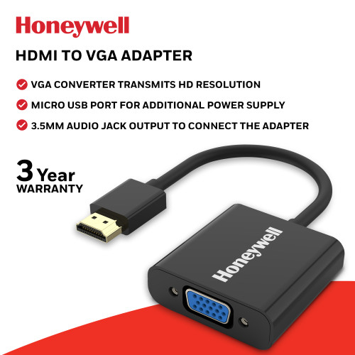 Honeywell Kabel HDMI to VGA Port Adapter - Black