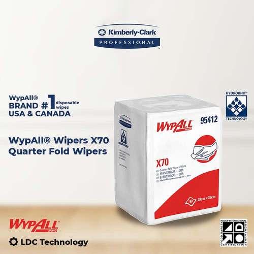 WYPALL X70 manufactured rags, ¼ fold - Tissue Pengganti Lap