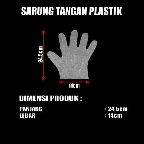 Sarung Tangan Plastik Sekali Pakai Hand Glove Gloves Transparan Per 1 Ball Jskrm