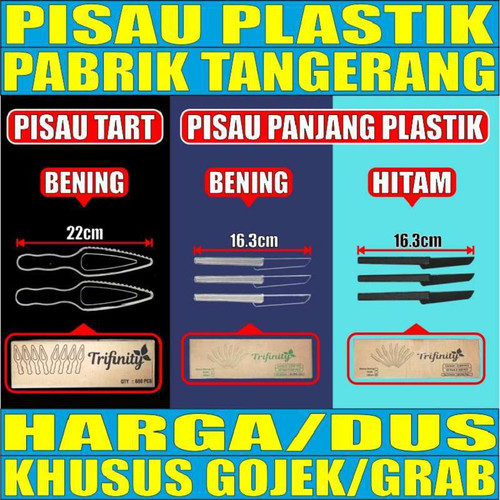 Pisau Kue Tart Ulang Tahun / Pisau Panjang Bening atau Hitam Dus Gjk