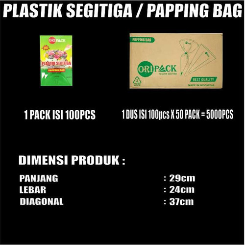 Tisu Tisue Murah n Plastik Segitiga Papping Pipping Bag Corong Dus Gjk