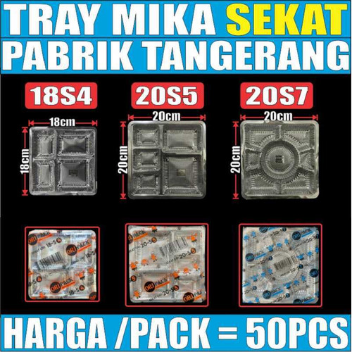 Mika Tray 18s4 sekat4 n 20s5 sekat5 n 20s7 Sekat7 Pack utk Kotak Nasi