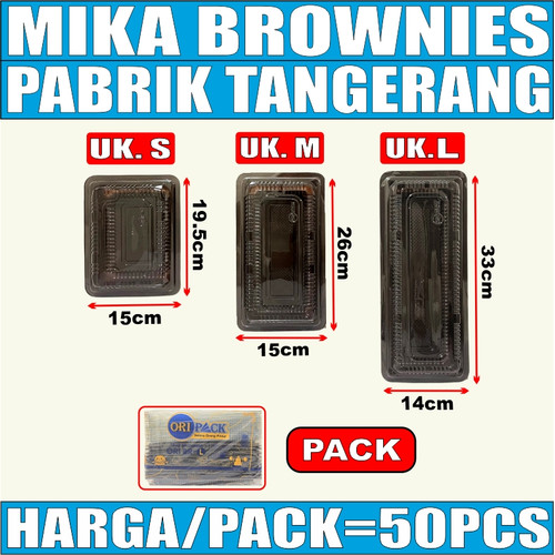 Mika Brownies S / Mika Brownis M / Mika Bronis L Pack Kotak Kue Bolu