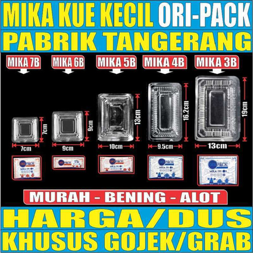 Mika Kue Nasi Tray Box Plastik Bening Uk 3 / 4 / 5 / 6 / 7 Per Dus Gjk