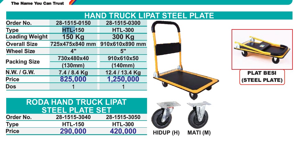 Wipro Hand Truck Lipat Steel Plate HTL-150