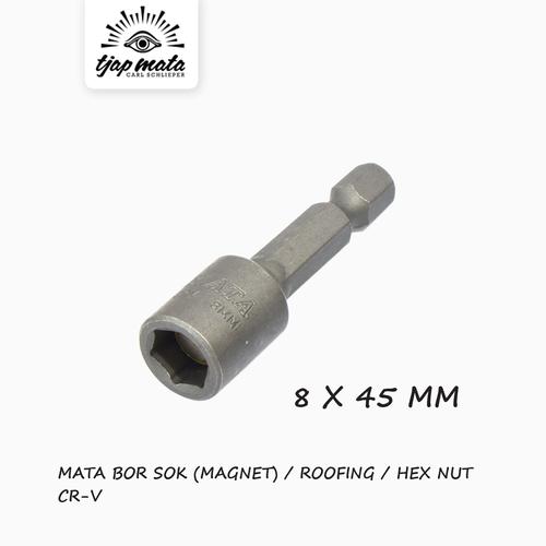 [EZM.0601432] TJAP MATA / CAP MATA Obeng Sock / Mata Bor Sock / Roofing / Baja Ringan / Hex Nut (Magnet) (1 PC) 8 X 45 MM