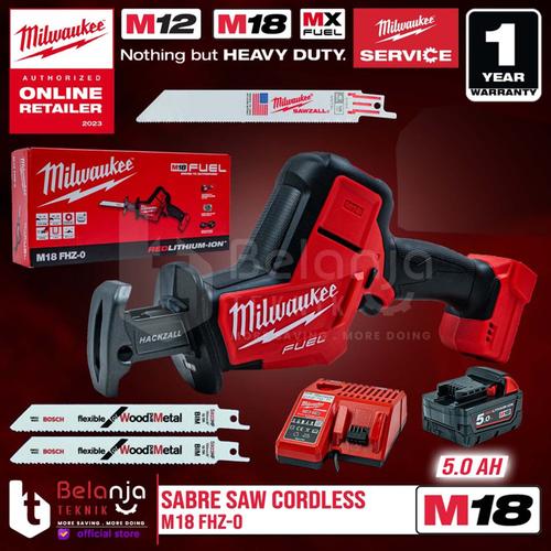 [EZM.3501335] Milwaukee Gergaji Reciprocating M18 FHZ-0 Sabre Saw Cordless 5 AH 18V