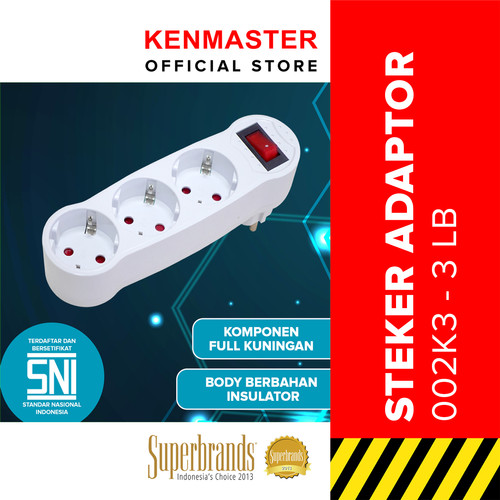 [EZM.2500853] Kenmaster Steker 002K3 Switch On Off Steker Colokan Saklar