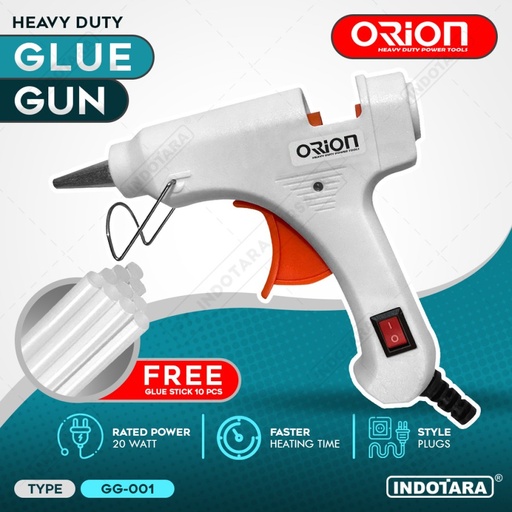 Alat Lem Tembak Glue Gun 20 Watt Orion - GG001 Free 10 pcs Glue Stick