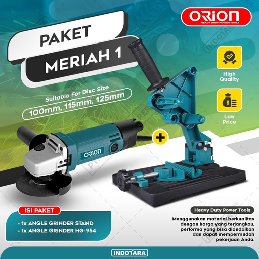 Paket Meriah 1 - Gerinda Tangan HG954 - 1 Angle Grinder Stand AST001