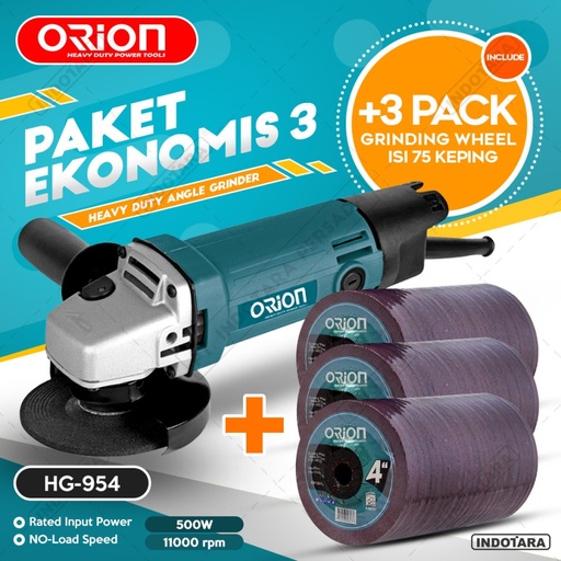 Paket Ekonomis 3 - Gerinda Tangan HG954 - 3 Pack Mata Gerinda Poles