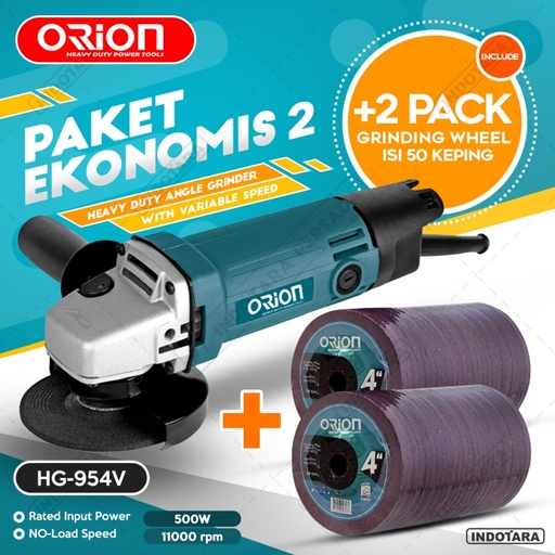 Paket Ekonomis 2 - Gerinda Tangan HG954V - 2 Pack Mata Gerinda Poles