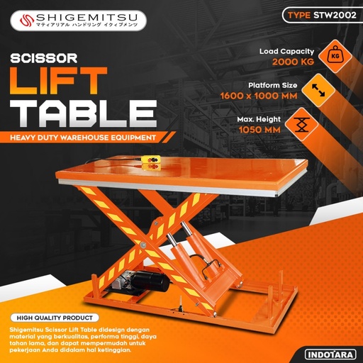 Scissor Lift Table 2 Ton Shigemitsu - STW2002