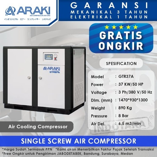 Kompresor Angin Araki GTR37AD 50HP 13 BAR Air Cooling Compressor