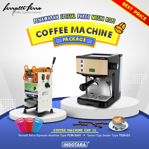 Paket Mesin Kopi Espresso Machine Cup - 12