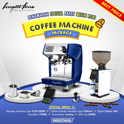 Paket mesin kopi Espresso Special Brew 14 - 15 - 16