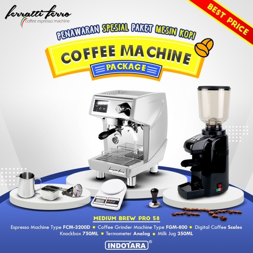 Paket mesin kopi Espresso Medium Brew Pro 58 - 59 - 60