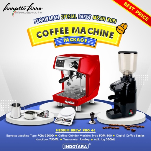 Paket mesin kopi Espresso Medium Brew Pro 46 - 47 - 48