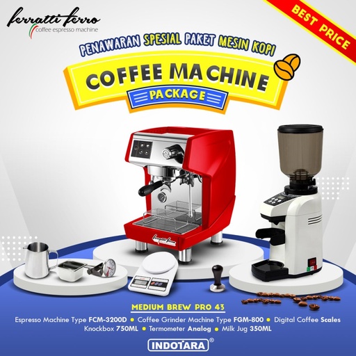 Paket mesin kopi Espresso Medium Brew Pro 43 - 44 - 45