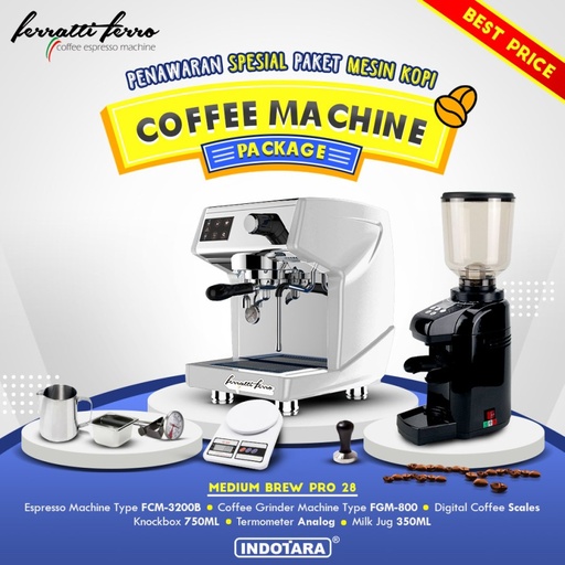 Paket mesin kopi Espresso Medium Brew Pro 28 - 29 - 30